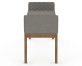 Canadel Downtown Upholstered Bench 5170 in TN Fabric and 25 Pecan Washed, side view