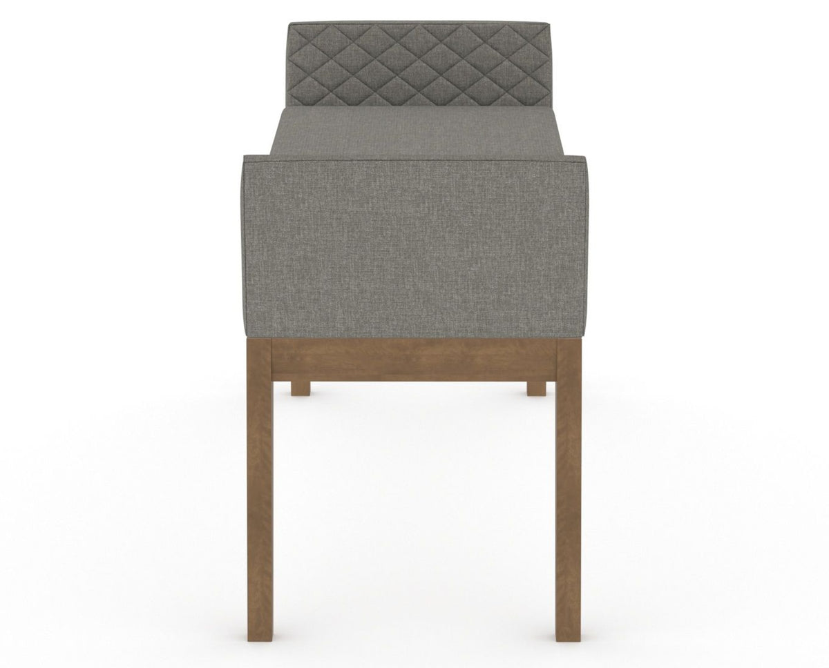 Canadel Downtown Upholstered Bench 5170 in TN Fabric and 25 Pecan Washed, side view