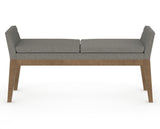 Canadel Downtown Upholstered Bench 5170 in TN Fabric and 25 Pecan Washed, back view