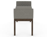 Canadel Downtown Upholstered Bench 5170 in TN Fabric and 29 Hazelnut Washed, side view