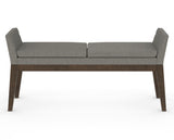Canadel Downtown Upholstered Bench 5170 in TN Fabric and 29 Hazelnut Washed, back view
