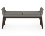 Canadel Downtown Upholstered Bench 5170 in TN Fabric and 59 Davy's Grey, back view