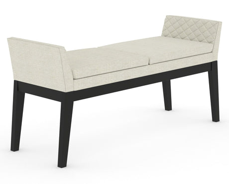 Canadel Downtown Upholstered Bench 5170 in TW Fabric and 05 Peppercorn Washed, three-quarter view