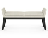 Canadel Downtown Upholstered Bench 5170 in TW Fabric and 05 Peppercorn Washed, front view
