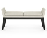 Canadel Downtown Upholstered Bench 5170 in TW Fabric and 05 Peppercorn Washed, back view