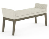 Canadel Downtown Upholstered Bench 5170 in TW Fabric and 08 Shadow, three-quarter view