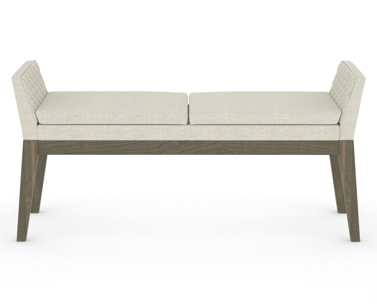 Canadel Downtown Upholstered Bench 5170 in TW Fabric and 08 Shadow, front view