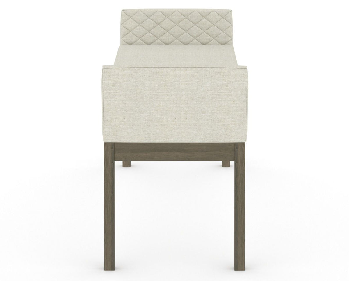 Canadel Downtown Upholstered Bench 5170 in TW Fabric and 08 Shadow, side view