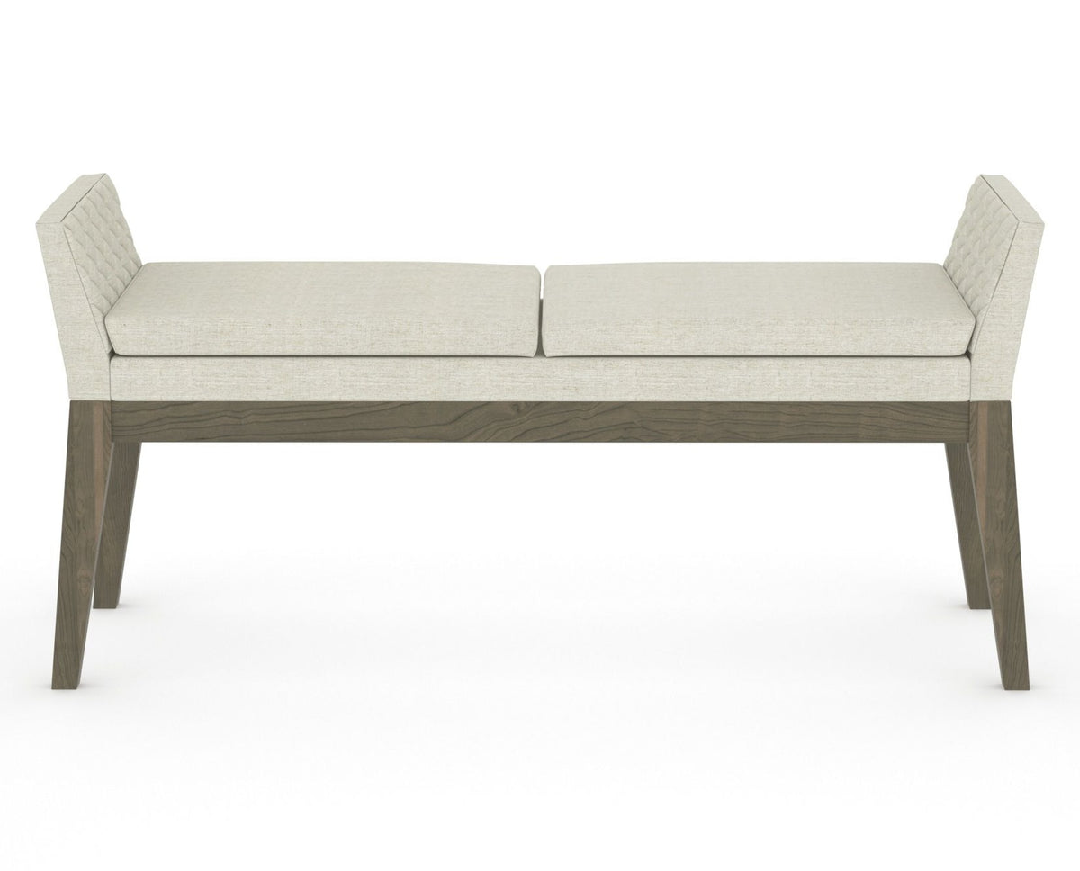 Canadel Downtown Upholstered Bench 5170 in TW Fabric and 08 Shadow, back view