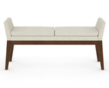 Canadel Downtown Upholstered Bench 5170 in TW Fabric and 19 Cognac Washed, front view