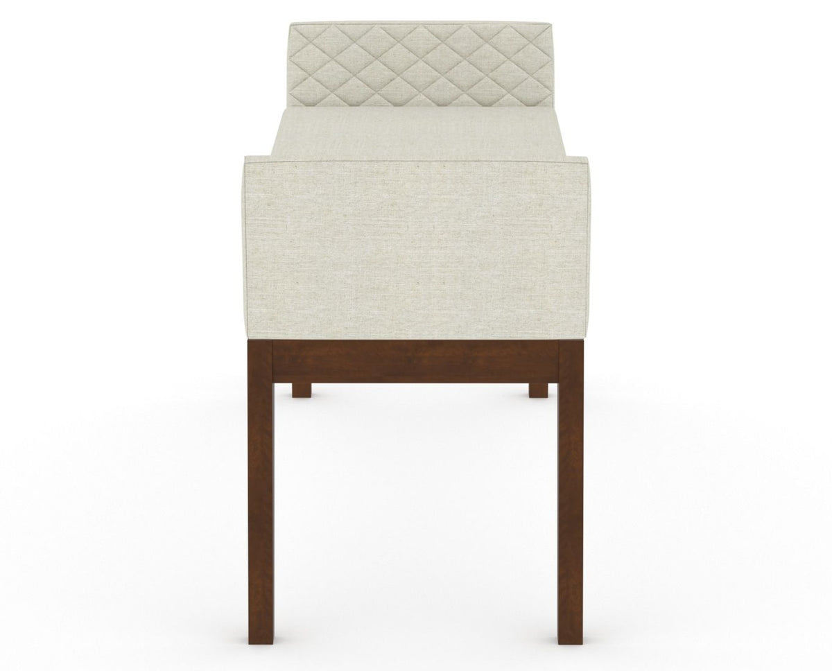 Canadel Downtown Upholstered Bench 5170 in TW Fabric and 19 Cognac Washed, side view