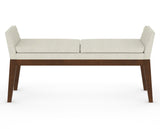 Canadel Downtown Upholstered Bench 5170 in TW Fabric and 19 Cognac Washed, back view