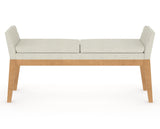 Canadel Downtown Upholstered Bench 5170 in TW Fabric and 20 Caramel Washed, front view