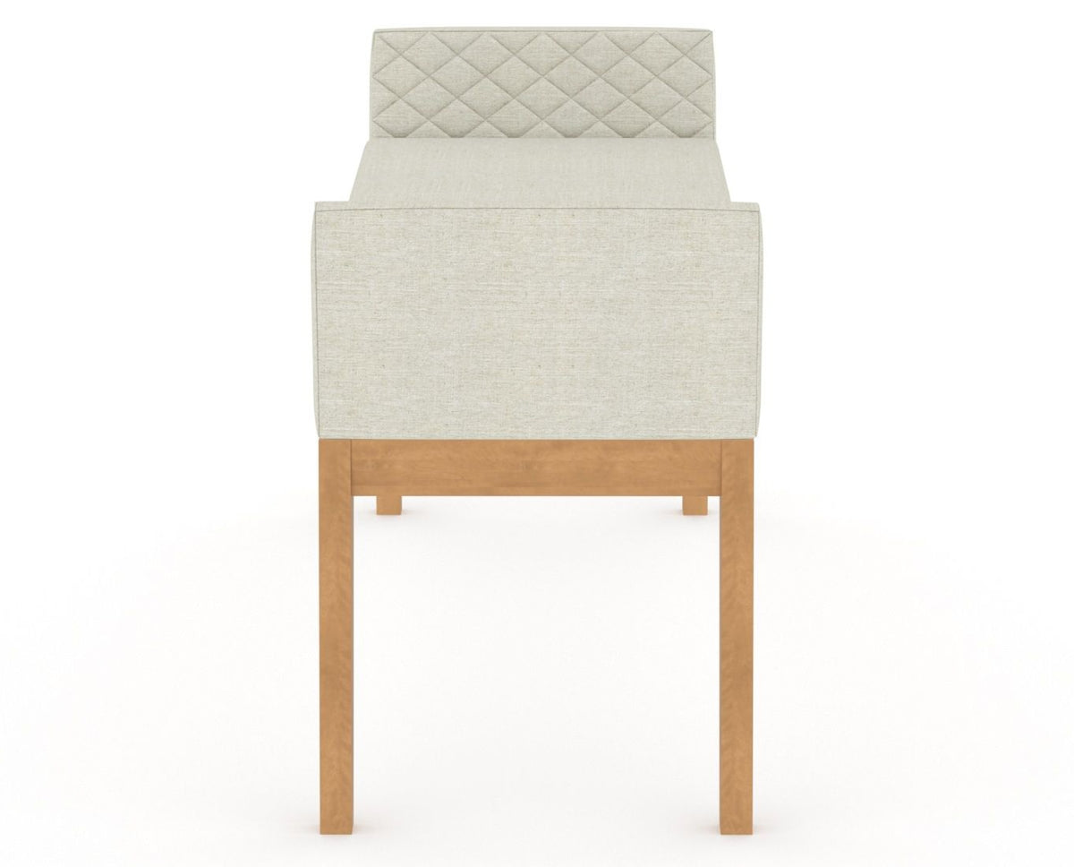 Canadel Downtown Upholstered Bench 5170 in TW Fabric and 20 Caramel Washed, side view