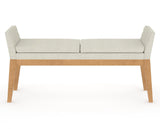 Canadel Downtown Upholstered Bench 5170 in TW Fabric and 20 Caramel Washed, back view