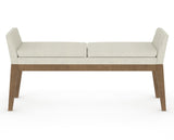 Canadel Downtown Upholstered Bench 5170 in TW Fabric and 25 Pecan Washed, front view