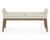 Canadel Downtown Upholstered Bench 5170 in TW Fabric and 25 Pecan Washed, back view
