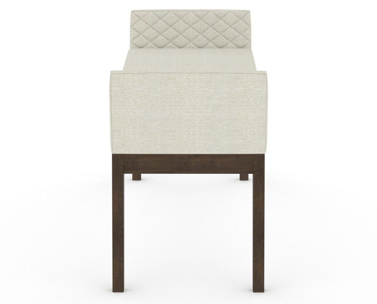 Canadel Downtown Upholstered Bench 5170 in TW Fabric and 29 Hazelnut Washed, side view