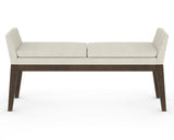 Canadel Downtown Upholstered Bench 5170 in TW Fabric and 29 Hazelnut Washed, back view