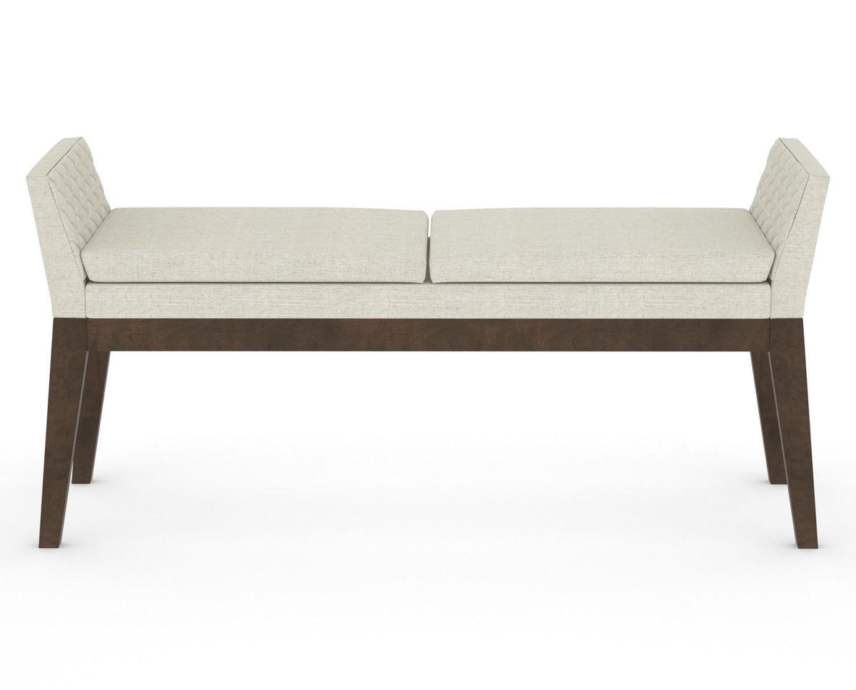 Canadel Downtown Upholstered Bench 5170 in TW Fabric and 29 Hazelnut Washed, back view