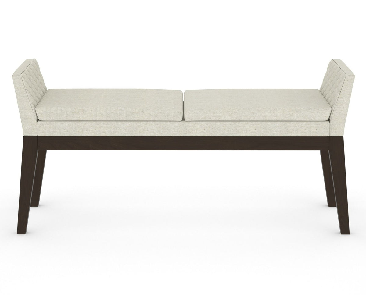 Canadel Downtown Upholstered Bench 5170 in TW Fabric and 59 Davy's Grey, front view