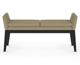 Canadel Downtown Upholstered Bench 5170 in XY Faux Leather and 05 Peppercorn Washed, front view