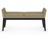 Canadel Downtown Upholstered Bench 5170 in XY Faux Leather and 05 Peppercorn Washed, back view