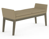 Canadel Downtown Upholstered Bench 5170 in XY Faux Leather and 08 Shadow, three-quarter view
