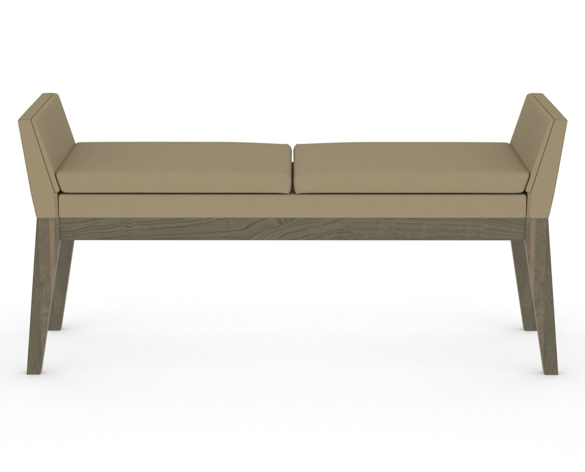 Canadel Downtown Upholstered Bench 5170 in XY Faux Leather and 08 Shadow, front view