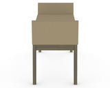 Canadel Downtown Upholstered Bench 5170 in XY Faux Leather and 08 Shadow, side view