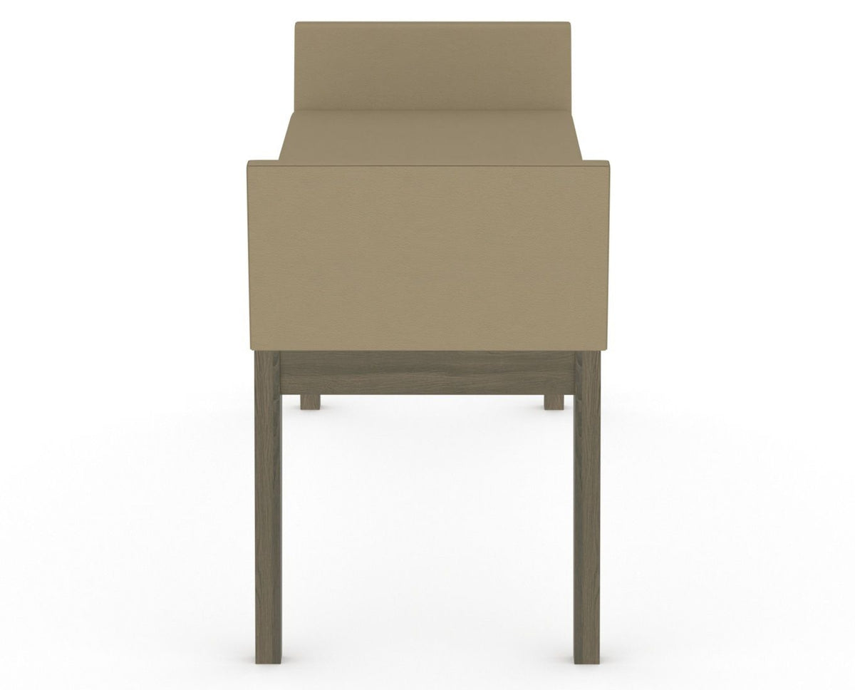 Canadel Downtown Upholstered Bench 5170 in XY Faux Leather and 08 Shadow, side view