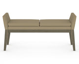 Canadel Downtown Upholstered Bench 5170 in XY Faux Leather and 08 Shadow, back view