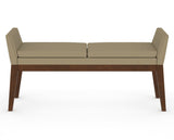 Canadel Downtown Upholstered Bench 5170 in XY Faux Leather and 19 Cognac Washed, front view