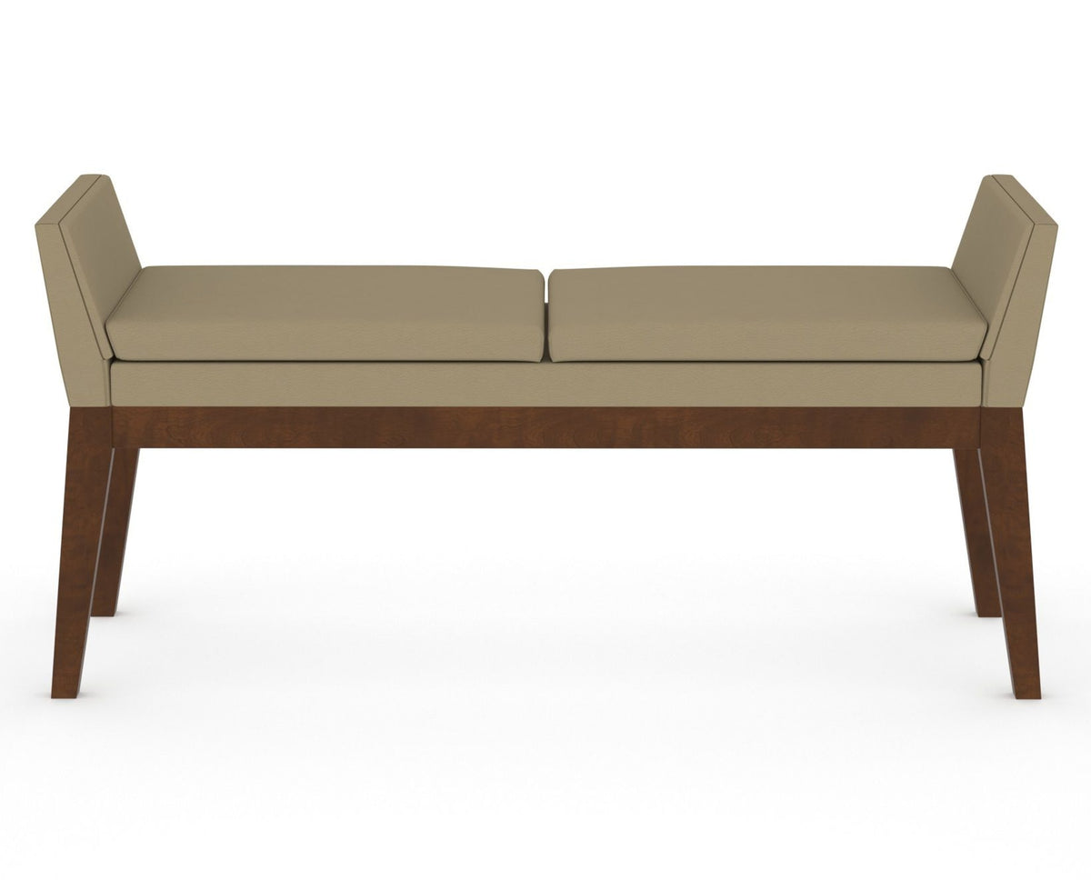 Canadel Downtown Upholstered Bench 5170 in XY Faux Leather and 19 Cognac Washed, front view