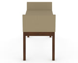 Canadel Downtown Upholstered Bench 5170 in XY Faux Leather and 19 Cognac Washed, side view