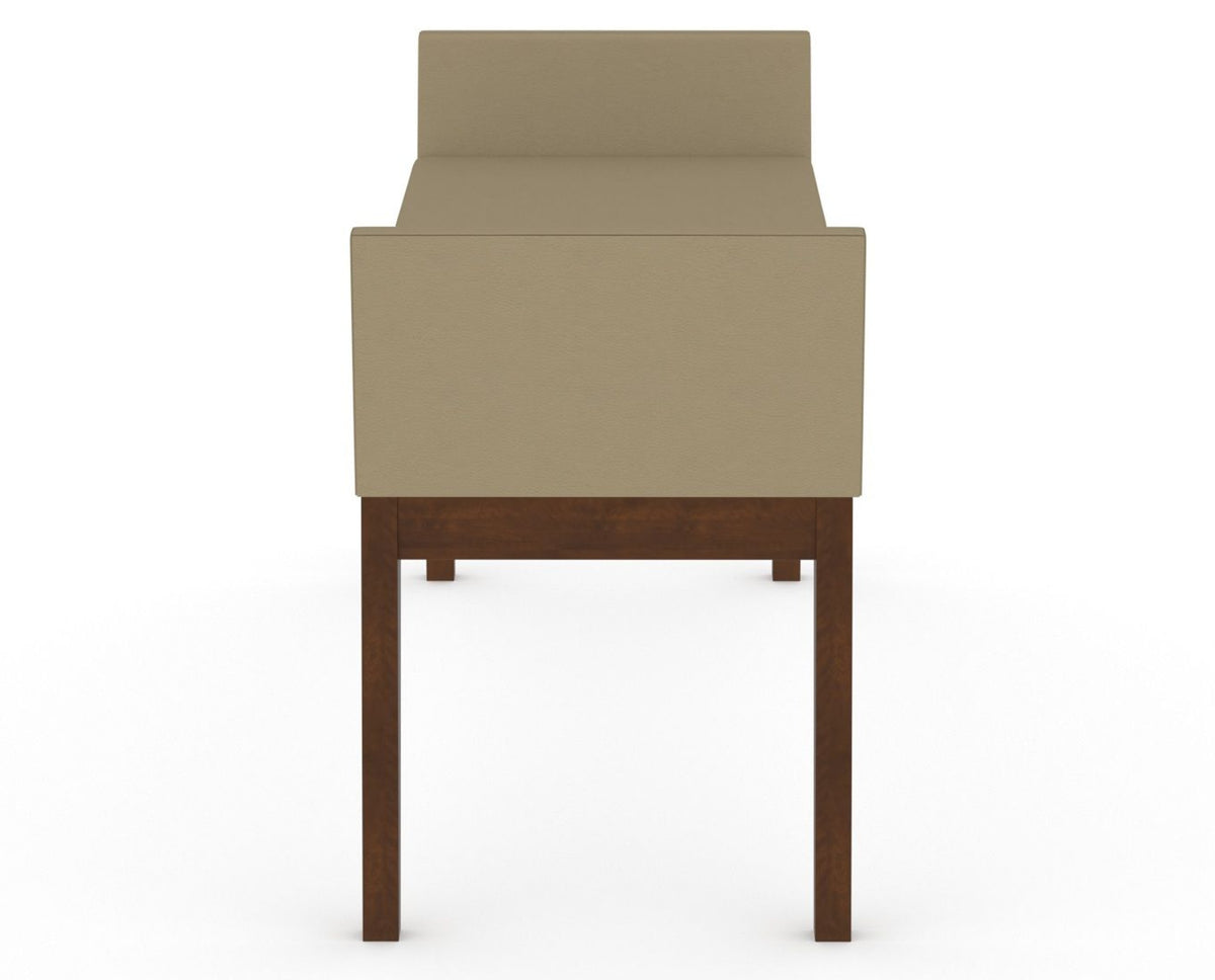 Canadel Downtown Upholstered Bench 5170 in XY Faux Leather and 19 Cognac Washed, side view