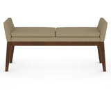 Canadel Downtown Upholstered Bench 5170 in XY Faux Leather and 19 Cognac Washed, back view