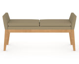 Canadel Downtown Upholstered Bench 5170 in XY Faux Leather and 20 Caramel Washed, front view