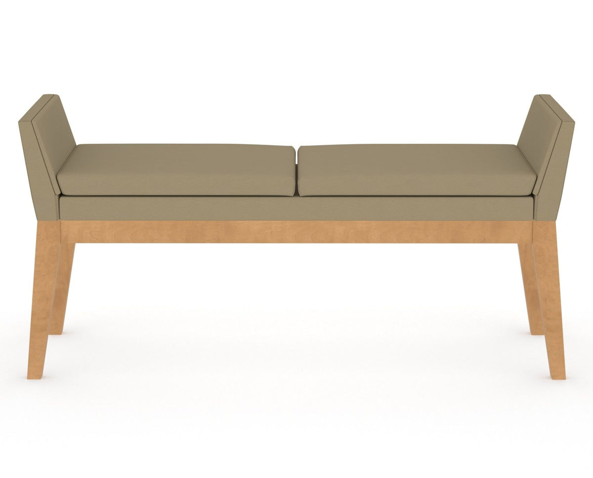 Canadel Downtown Upholstered Bench 5170 in XY Faux Leather and 20 Caramel Washed, front view