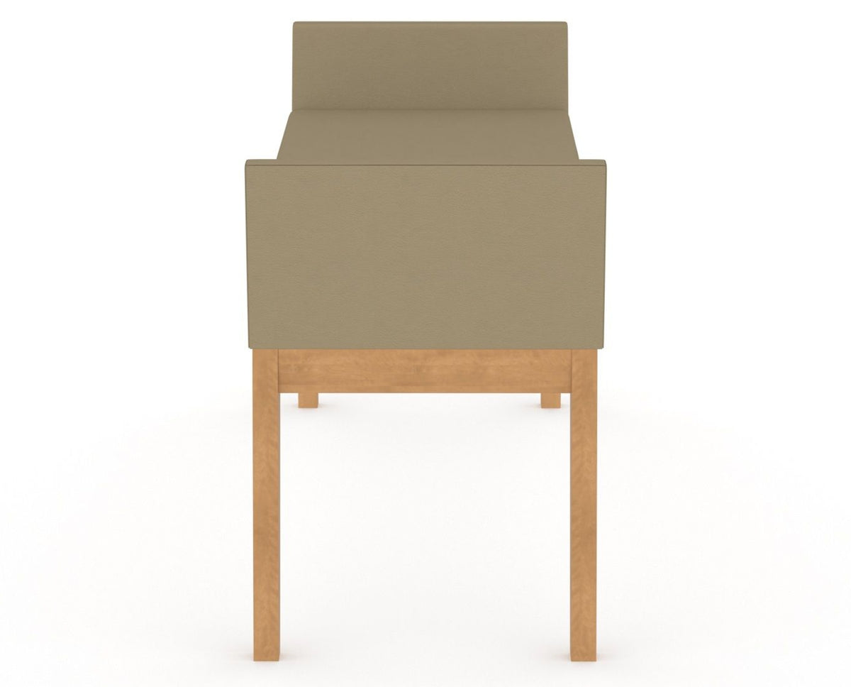 Canadel Downtown Upholstered Bench 5170 in XY Faux Leather and 20 Caramel Washed, side view