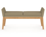 Canadel Downtown Upholstered Bench 5170 in XY Faux Leather and 20 Caramel Washed, back view