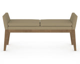 Canadel Downtown Upholstered Bench 5170 in XY Faux Leather and 25 Pecan Washed, front view