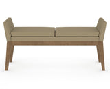 Canadel Downtown Upholstered Bench 5170 in XY Faux Leather and 25 Pecan Washed, back view