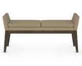 Canadel Downtown Upholstered Bench 5170 in XY Faux Leather and 29 Hazelnut Washed, front view