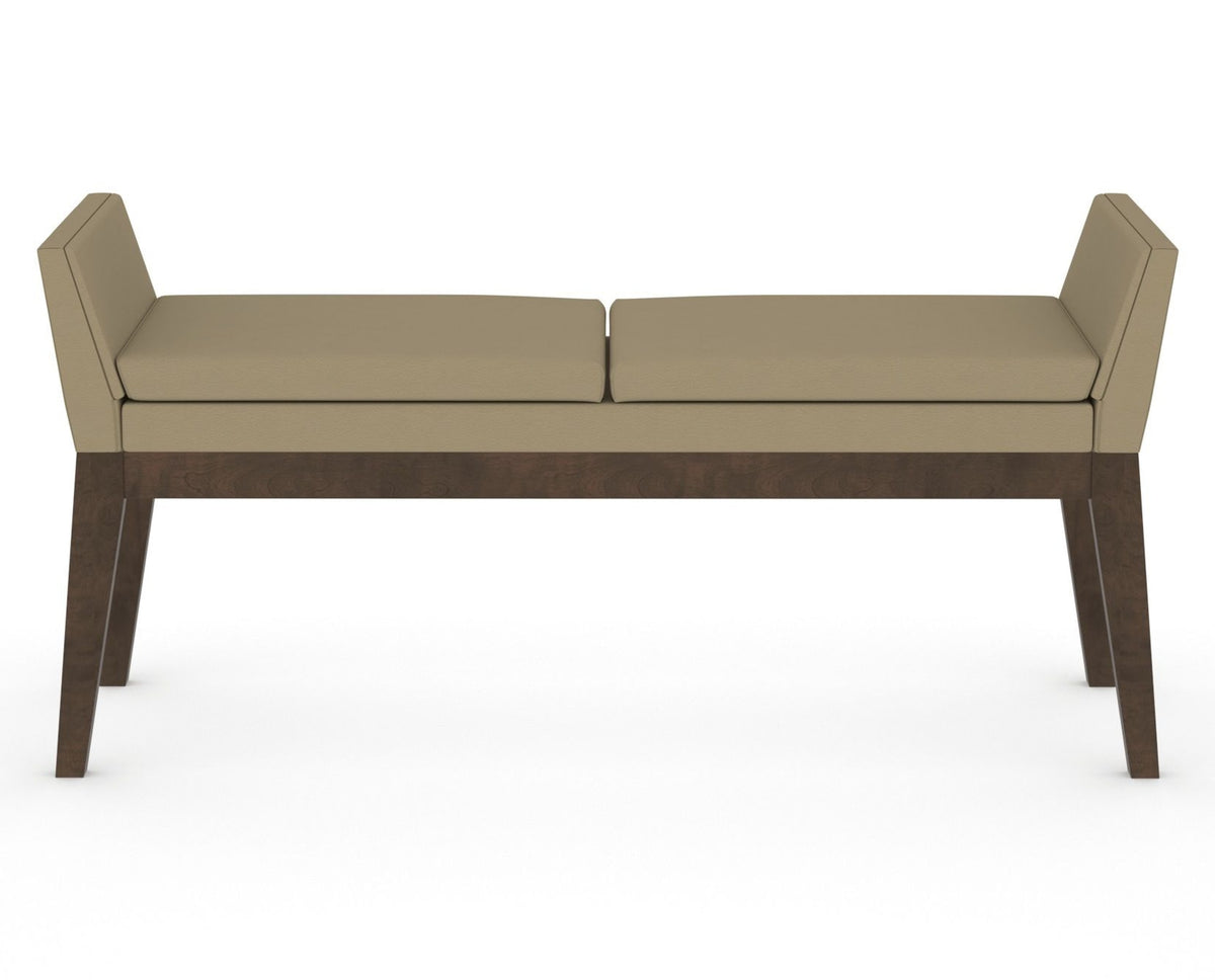 Canadel Downtown Upholstered Bench 5170 in XY Faux Leather and 29 Hazelnut Washed, front view