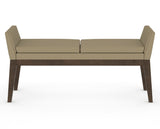 Canadel Downtown Upholstered Bench 5170 in XY Faux Leather and 29 Hazelnut Washed, back view