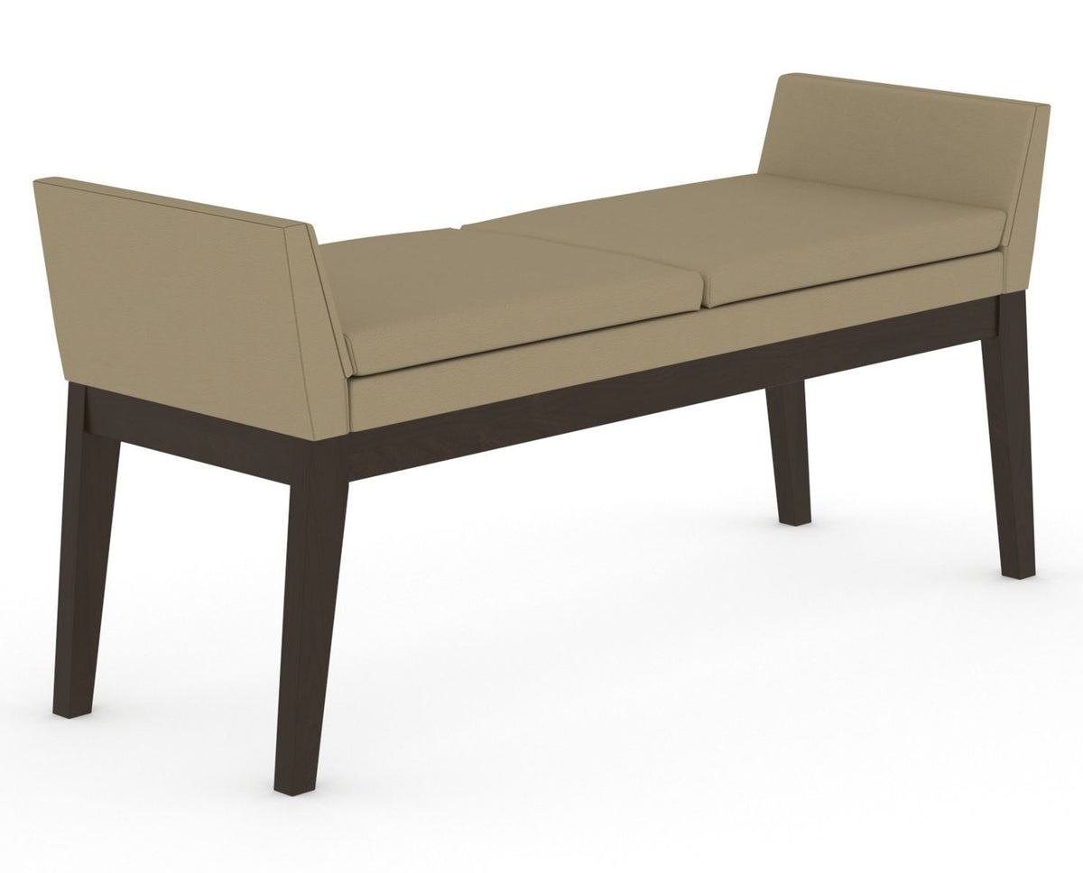 Canadel Downtown Upholstered Bench 5170 in XY Faux Leather and 59 Davy's Grey, three-quarter view