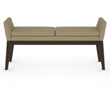Canadel Downtown Upholstered Bench 5170 in XY Faux Leather and 59 Davy's Grey, front view