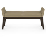 Canadel Downtown Upholstered Bench 5170 in XY Faux Leather and 59 Davy's Grey, back view