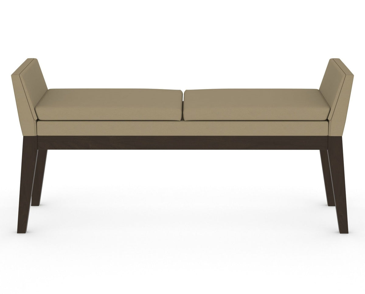 Canadel Downtown Upholstered Bench 5170 in XY Faux Leather and 59 Davy's Grey, back view